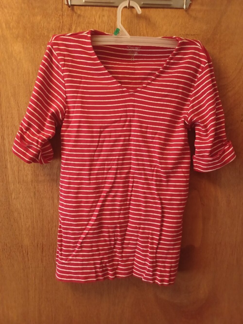 Seg'ments Women's Shirt Red & White Strips